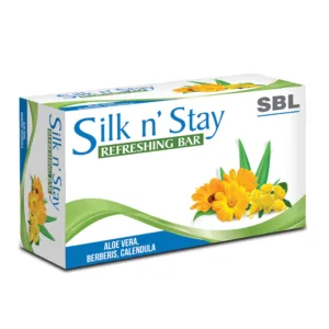 Silk N Stay Refreshing Bar (Aloe Vera, Berberis and Calendula) by SBL (75gms) - India Drops